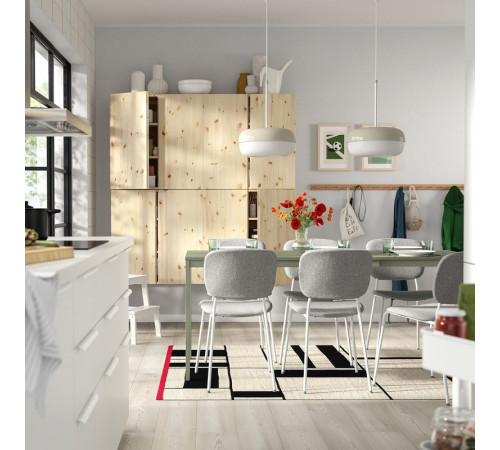 Стол и 6 стульев, зелено-белый, Tibbleby бежево-серый VIHALS / VIHALS 495.899.65