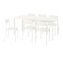 Стол и 6 стульев, белый/белый VIHALS / VIHALS 595.899.60