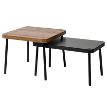Stoliki, 2 szt., szary/orzech SONHULT 305.785.56