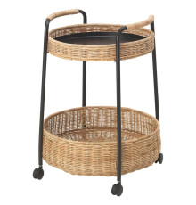 Stolik na kółkach/schowek, rattan/antracyt LUBBAN 504.343.07