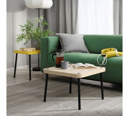 Stoliki, 2 szt., żółty/imit. brzozy SONHULT 505.785.55