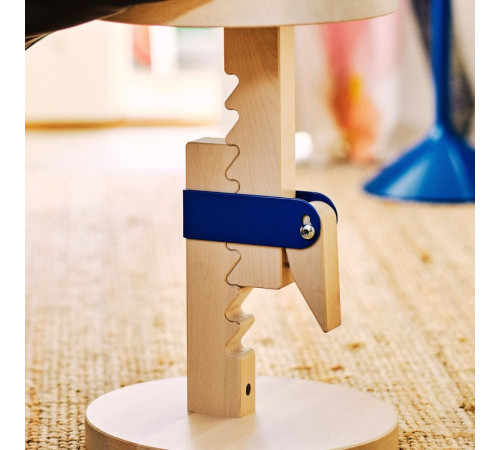 Табурет, регулируемая высота, береза/прозрачный лак, ярко-синий, IKEA PS 2026 206.179.16