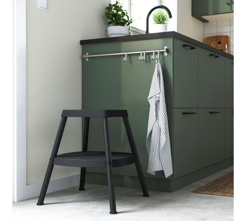 Taboret ze schodkiem, czterostronny czarnoszary HADDARP 605.819.44