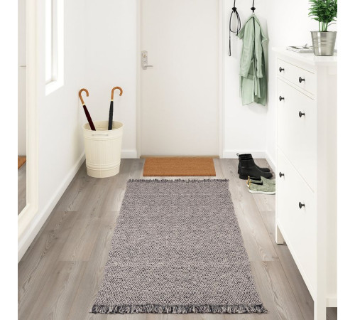 Dywan tkany na płasko, czarny/naturalny RÖRKÄR 704.187.78