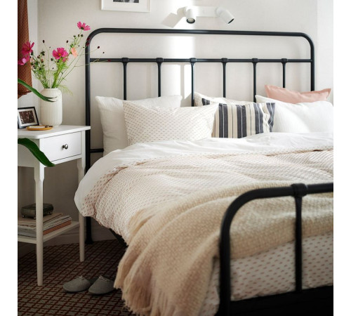Poszwa na kołdrę i 2 poszewki, biały/beżowy BANDKNIPPE 606.219.83
