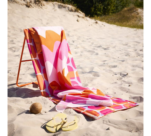Ręcznik plażowy, różowy/pomarańczowy KONBJÖRNBÄR 006.274.50
