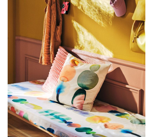 Tkanina przycięta, biały/wielobarwny drobny wzór IKEA PS 2026 006.175.83
