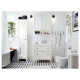 Высокий шкаф с зеркалом, белый, HEMNES 702.176.85
