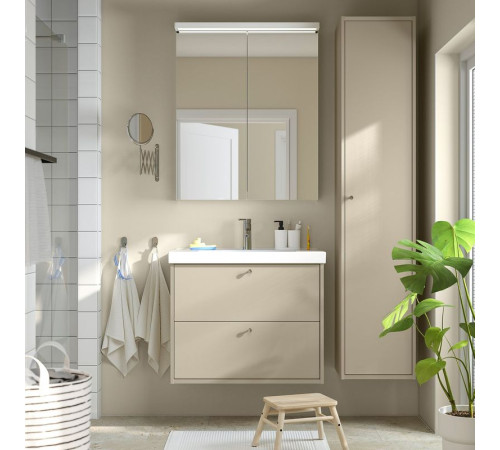 Szaf umyw z szufladami/umyw/bateria, beżowy HAVBÄCK / ORRSJÖN 395.139.90