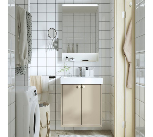 Szaf umyw z drzwmi/głęb umyw/bater, beżowy HAVBÄCK / ORRSJÖN 395.140.65