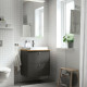 Szaf umyw z szufladami/umyw/bateria, ciemnoszary/bambus HAVBÄCK / ORRSJÖN 495.213.53