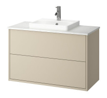 Szaf umyw z szufladami/umyw/bateria, beżowy/biały imitacja marmuru HAVBÄCK / ORRSJÖN 495.215.36
