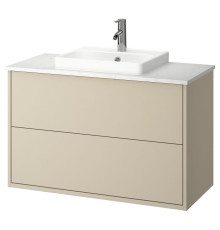 Szaf umyw z szufladami/umyw/bateria, beżowy/biały imitacja marmuru HAVBÄCK / ORRSJÖN 495.215.36