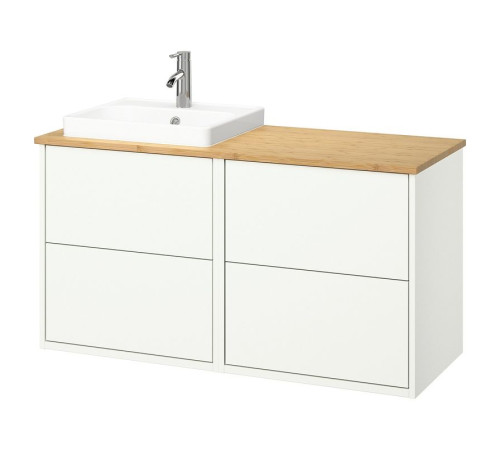 Szafka pod umyw/umywalka/bateria, biały/bambus HAVBÄCK / ORRSJÖN 495.285.14