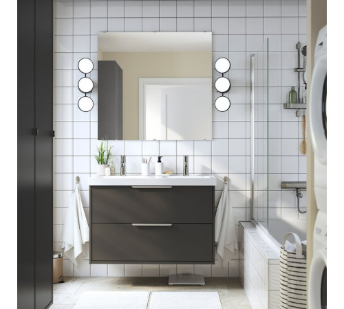 Szaf umyw z szufladami/umyw/baterie, ciemnoszary HAVBÄCK / ORRSJÖN 695.140.02