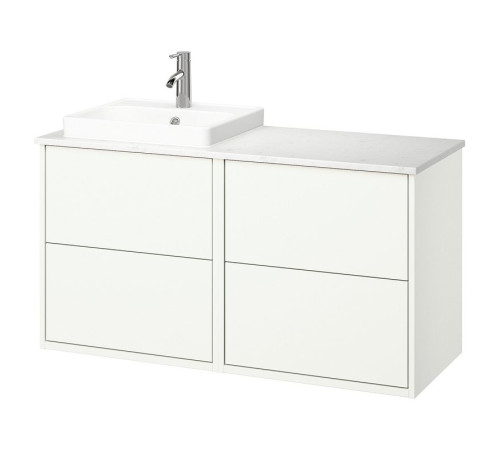 Szafka pod umyw/umywalka/bateria, biały/biały imitacja marmuru HAVBÄCK / ORRSJÖN 895.285.07