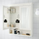 Зеркальный шкаф с дверцами, белый, HEMNES 402.176.77