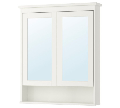 Зеркальный шкаф с дверцами, белый, HEMNES 402.176.77