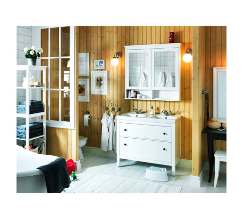 Szafka z lustrem i drzwiami, biały HEMNES 802.176.75