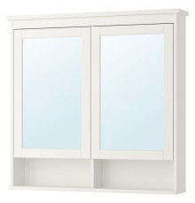 Зеркальный шкаф с дверцами, белый, HEMNES 802.176.75