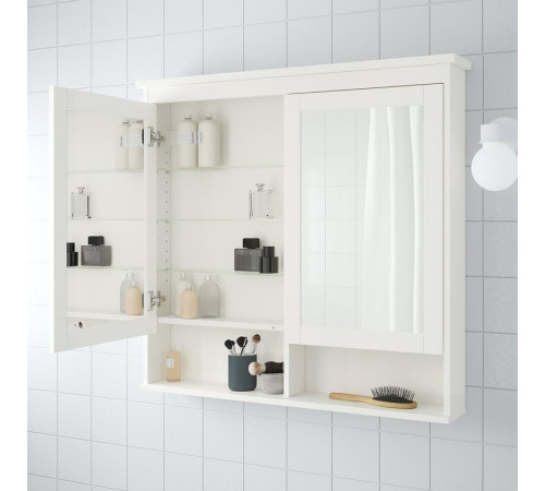 Szafka z lustrem i drzwiami, biały HEMNES 802.176.75