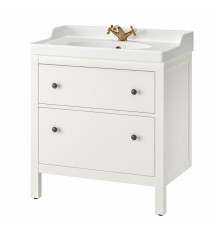 Szaf umyw z szufladami/umyw/bateria, biały HEMNES / RUTSJÖN 195.468.40