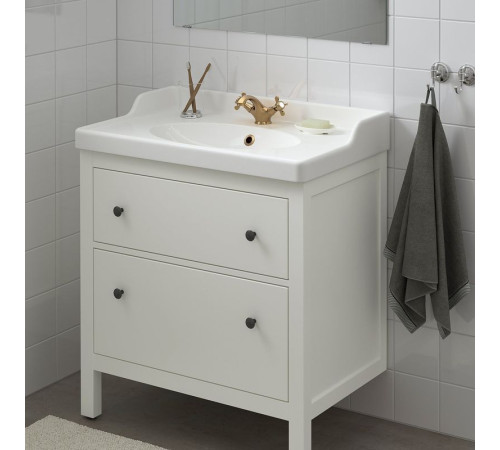 Szaf umyw z szufladami/umyw/bateria, biały HEMNES / RUTSJÖN 195.468.40