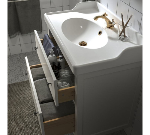 Szaf umyw z szufladami/umyw/bateria, biały HEMNES / RUTSJÖN 195.468.40