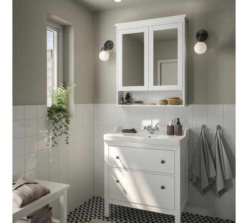 Szaf umyw z szufladami/umyw/bateria, biały HEMNES / RUTSJÖN 295.376.42