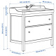 Szaf umyw z szufladami/umyw/bateria, biały HEMNES / RUTSJÖN 295.376.42