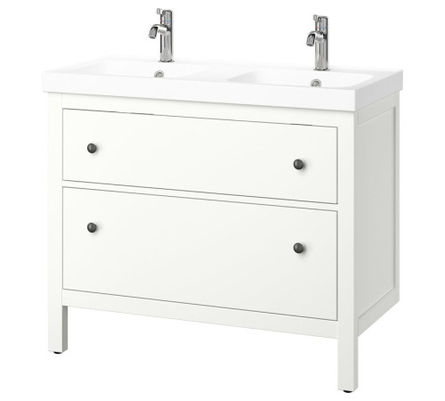Szaf umyw z szufladami/umyw/baterie, biały HEMNES / ORRSJÖN 395.467.97