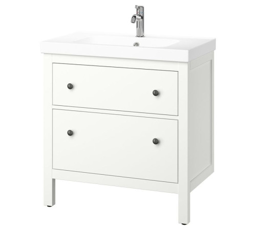 Szaf umyw z szufladami/umyw/bateria, biały HEMNES / ORRSJÖN 695.467.91