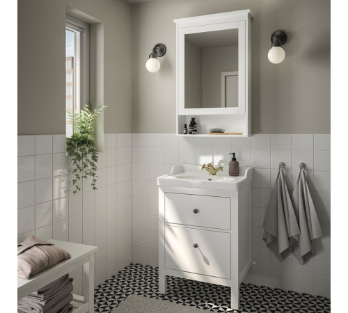 Szaf umyw z szufladami/umyw/bateria, biały HEMNES / RUTSJÖN 695.599.91