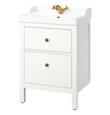 Szaf umyw z szufladami/umyw/bateria, biały HEMNES / RUTSJÖN 695.599.91