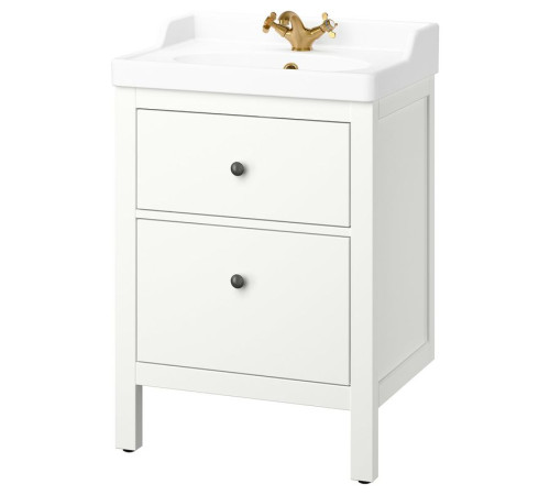 Szaf umyw z szufladami/umyw/bateria, biały HEMNES / RUTSJÖN 695.599.91