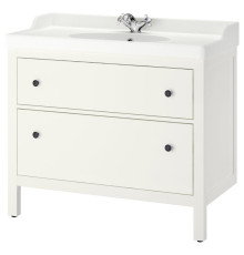 Szaf umyw z szufladami/umyw/bateria, biały HEMNES / RUTSJÖN 895.468.27