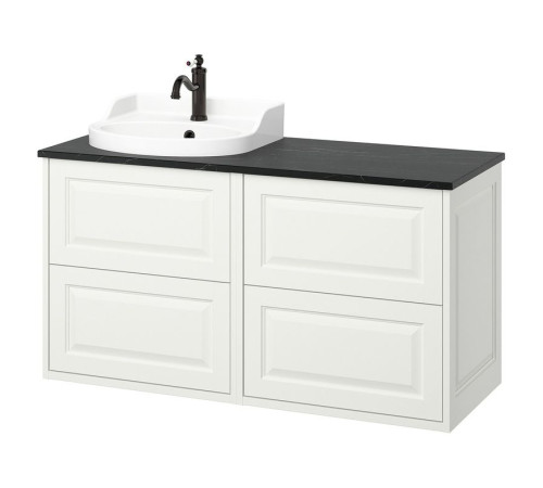 Szafka pod umyw/umywalka/bateria, biały/czarny imitacja marmuru TÄNNFORSEN / RUTSJÖN 895.284.61