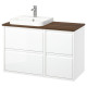 Szafka pod umyw/umywalka/bateria, połysk biały/brązowy orzech ÄNGSJÖN / BACKSJÖN 095.284.41