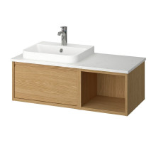 Szafka pod umyw/umywalka/bateria, imit. dębu/biały imitacja marmuru ÄNGSJÖN / BACKSJÖN 095.284.55