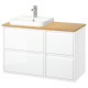 Szafka pod umyw/umywalka/bateria, połysk biały/bambus ÄNGSJÖN / BACKSJÖN 495.284.39
