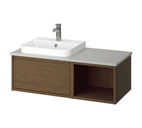 Szafka pod umyw/umywalka/bateria, brązowy imit. dębu/szary imitacja kamienia ÄNGSJÖN / BACKSJÖN 495.284.96