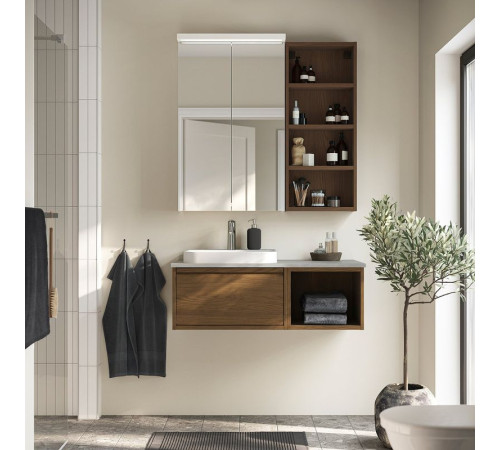 Szafka pod umyw/umywalka/bateria, brązowy imit. dębu/szary imitacja kamienia ÄNGSJÖN / BACKSJÖN 495.284.96