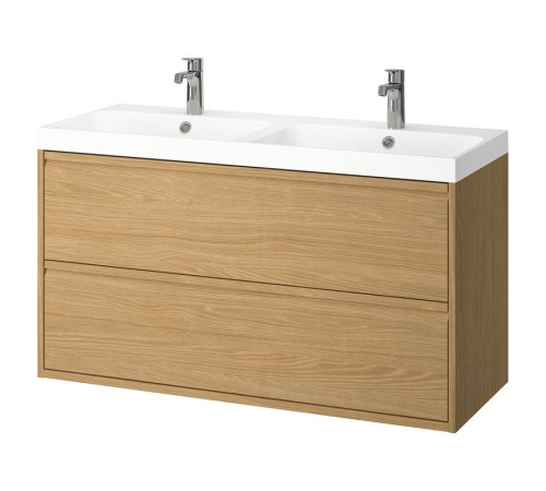 Szaf umyw z szufladami/umyw/baterie, imit. dębu ÄNGSJÖN / BACKSJÖN 595.140.12