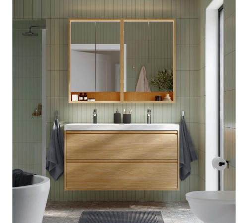 Szaf umyw z szufladami/umyw/baterie, imit. dębu ÄNGSJÖN / BACKSJÖN 595.140.12