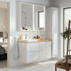 Szafka pod umyw/umywalka/bateria, połysk biały/bambus ÄNGSJÖN / BACKSJÖN 595.285.80