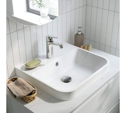 Szafka pod umyw/umywalka/bateria, imit. dębu/biały imitacja marmuru ÄNGSJÖN / BACKSJÖN 595.285.99