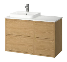 Szafka pod umyw/umywalka/bateria, imit. dębu/biały imitacja marmuru ÄNGSJÖN / BACKSJÖN 795.284.52