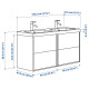Szafka umywalkowa/umywalka/baterie, połysk biały ÄNGSJÖN / BACKSJÖN 995.285.35