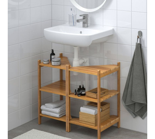 Regał narożny pod umywalkę, bambus RÅGRUND / BJÖRKÅN 395.468.77