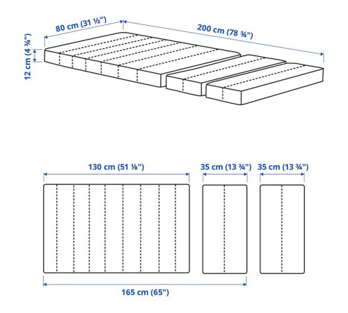 Пружинный матрас для раздвижной кровати INNERLIG 305.937.31